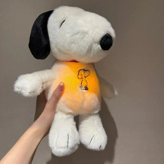 PELUCHE QUE RESPIRA. 2025 Glowing Breathing Snoopy Plush Toy Baby Sleep Aid Cute Calming Stuffed Animal Kids Bedtime Gift