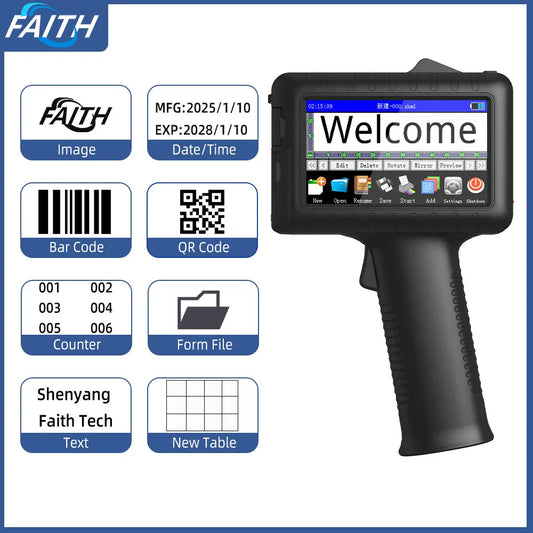 Faith Multifunctional 12.7mm Coding Machine Batch Expiry Date and QR Code Serial Number Printing handheld Inkjet Printer